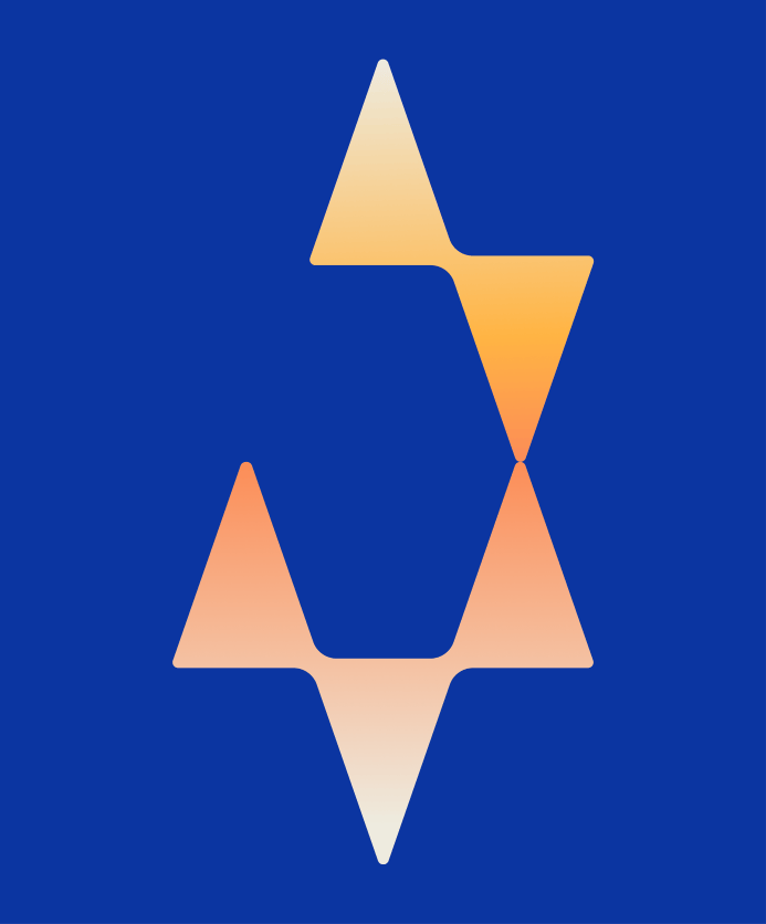 Deconstructed Magen David graphic element